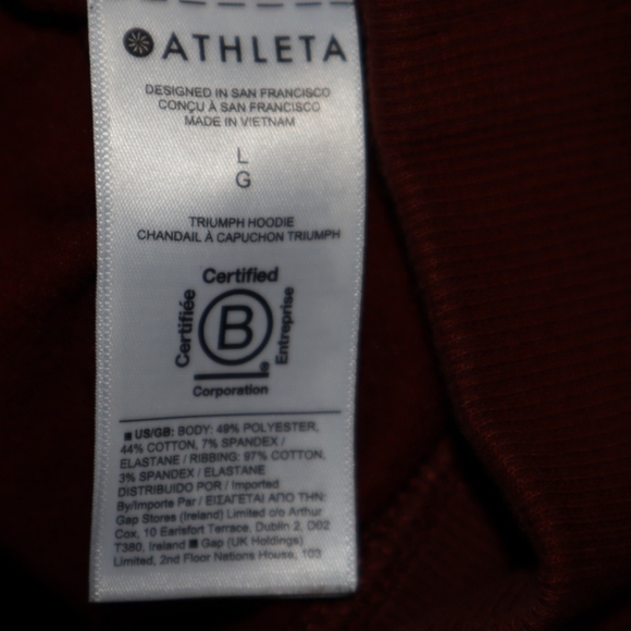 ATHLETA Triumph Hoodie Sweatshirt Jacket | Decadent Red Size LARGE  #486251 - Picture 12 of 13